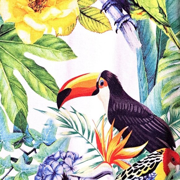 Soft Surroundings Women's 1X Multicolor Tropical Print Tunic 3/4 Sleeve - Picture 5 of 8